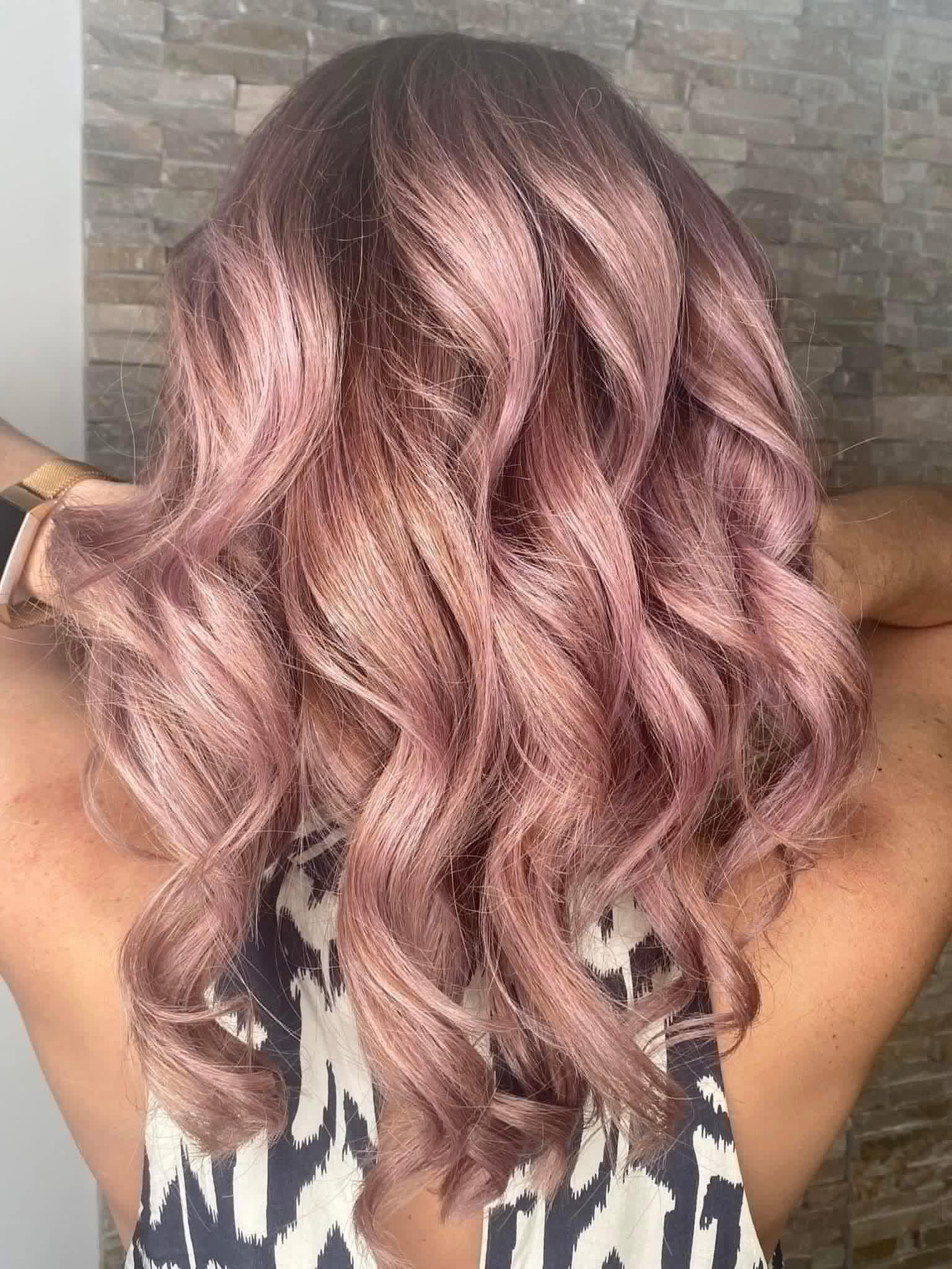 Pink rose gold curls